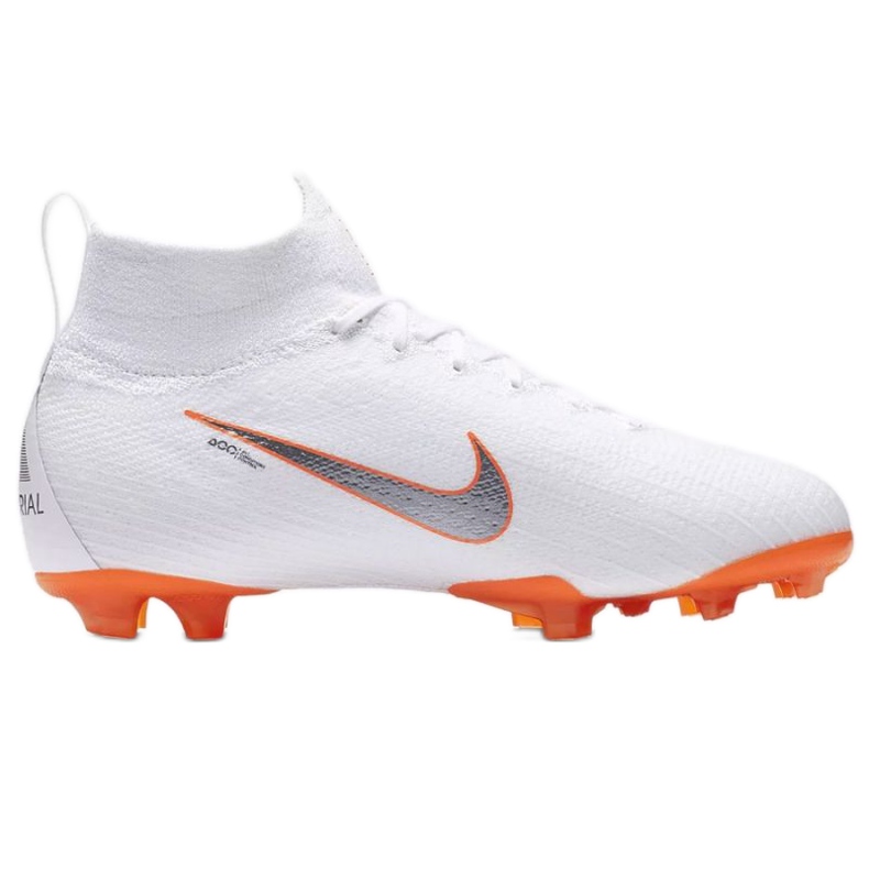 Nike Mercurial Superfly 6 Elite Fg Jr AH7340-107 chaussures de football blanche blanche 1