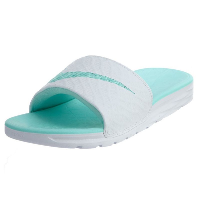 Claquette Nike Benassi Solarsoft 705475-130 blanche vert 1