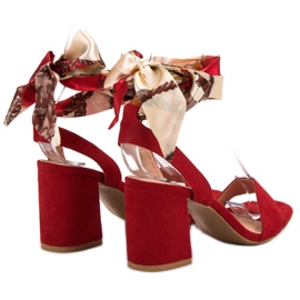 Milaya Sandales attachées avec un ruban rouge 1 Milaya Sandales attachées avec un ruban rouge 1