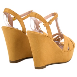 Primavera Sandales en daim moutarde jaune 6