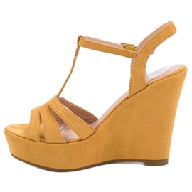 Primavera Sandales en daim moutarde jaune 5