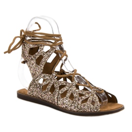 Corina Sandales à paillettes jaune 3
