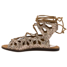 Corina Sandales à paillettes jaune 4