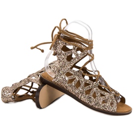 Corina Sandales à paillettes jaune 5