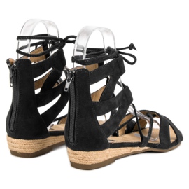 Corina Sandales romaines noires le noir 1