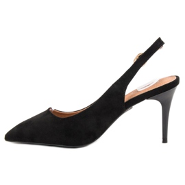 Escarpins noirs avec un talon découvert le noir 4
