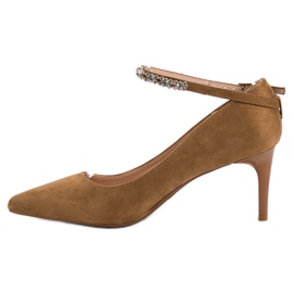 Fama Escarpins en daim camel brun 5