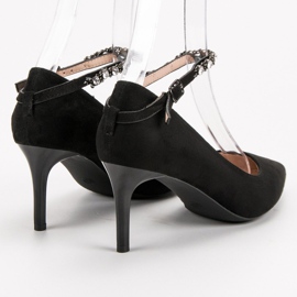 Fama Escarpins en daim noir le noir 6
