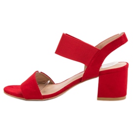 Sandales à talons hauts rouge 4