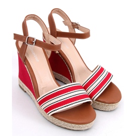 Sandales compensées rouges 9068 Rouge 1