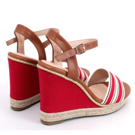 Sandales compensées rouges 9068 Rouge 2