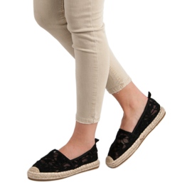 Lucky Shoes Espadrilles en dentelle noire 2
