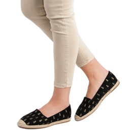 Lucky Shoes Espadrilles Noires En Ananas 2
