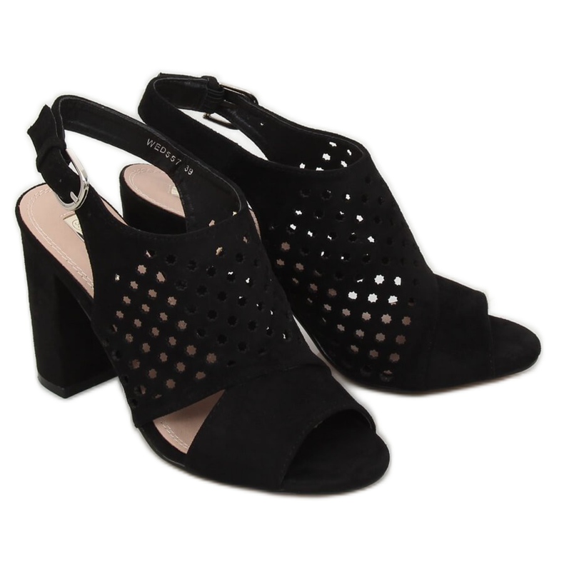 Sandales noires ajourées WED557 Negro le noir 2