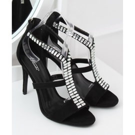 Sandales noires sur talon haut B-60 Black 1