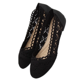 Noir 4701 Ballerines noires ajourées le noir 3