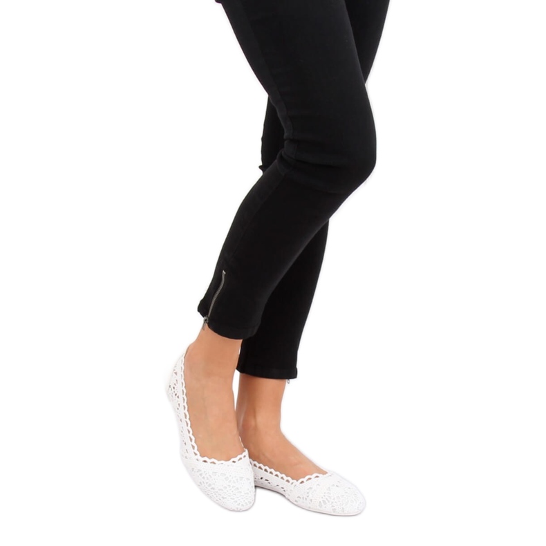 Ballerines ajourées blanches 4701 Blanc 1