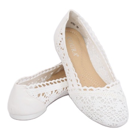 Ballerines ajourées blanches 4701 Blanc 3