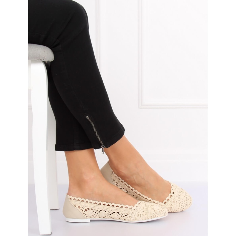 Ballerines ajourées beiges 4701 Beige 2