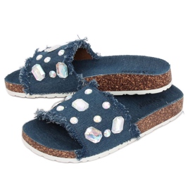 Chaussons CK100 D.BLUE en jean bleu marine 2
