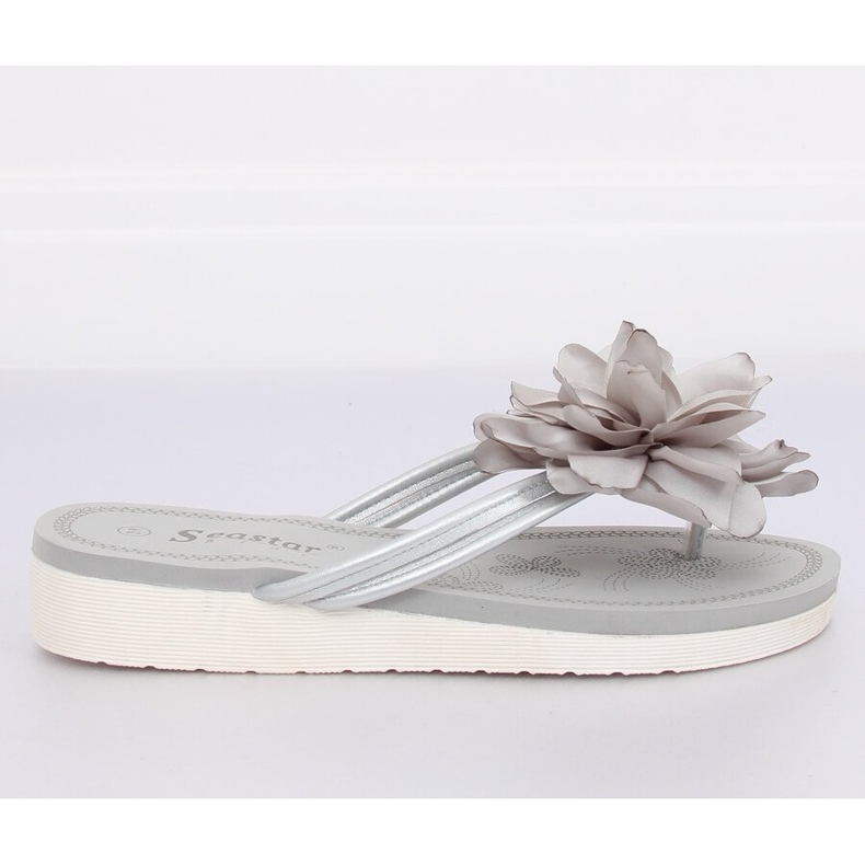 Gris Tongs avec une fleur CK103 Gris 1 Gris Tongs avec une fleur CK103 Gris 1