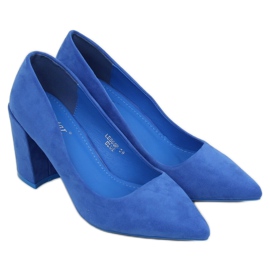 Escarpins à talons larges cobalt LE060P Bleu 2