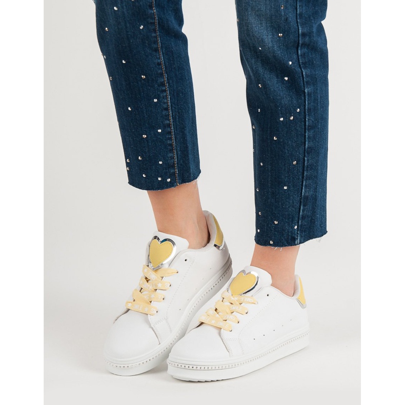 Chaussures de sport à lacets blanc 2