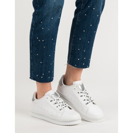 Chaussures de sport à lacets blanc 2