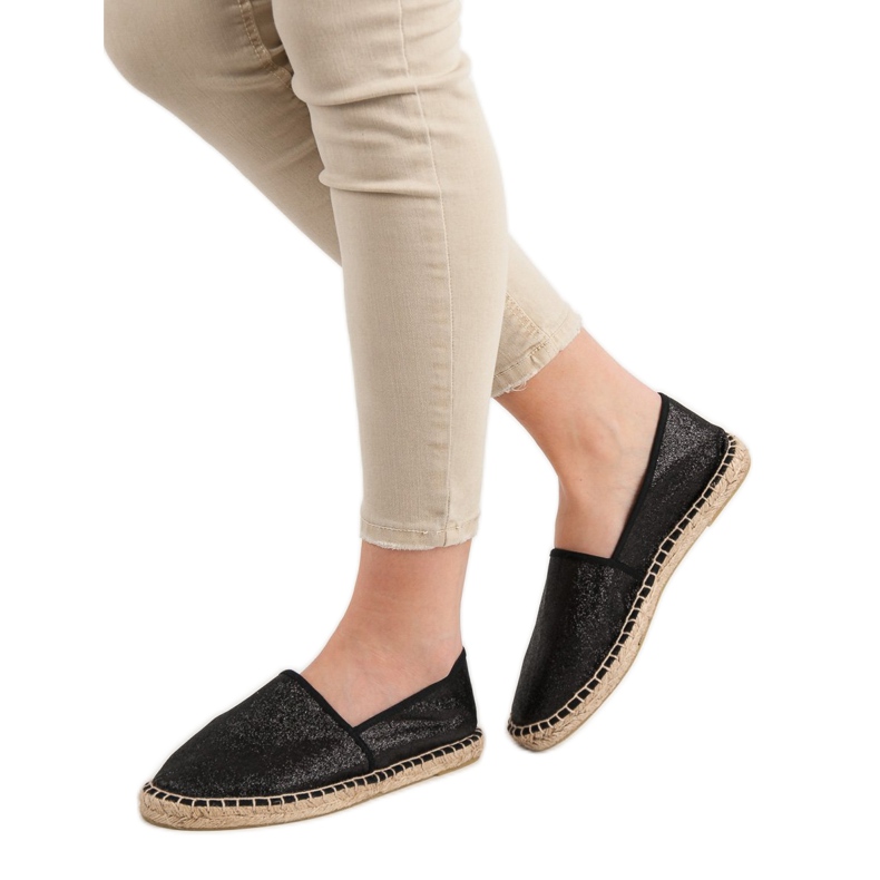 Cm Paris Espadrilles noires pailletées le noir 1 Cm Paris Espadrilles noires pailletées le noir 1