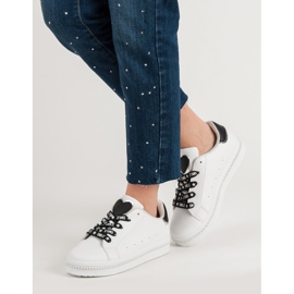 Chaussures de sport à lacets blanc 2