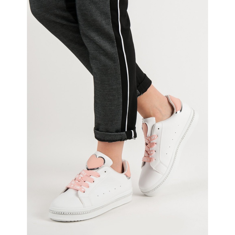 Chaussures de sport à lacets blanc 2