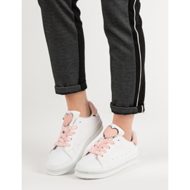 Chaussures de sport à lacets blanc 1