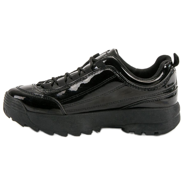 Baskets vernies noires le noir 1
