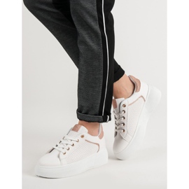 Chaussures de sport à paillettes blanc 2