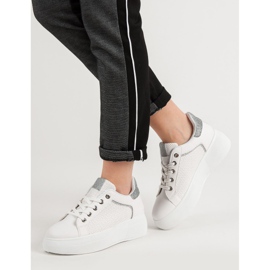 Chaussures de sport à paillettes blanc 2