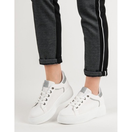Chaussures de sport à paillettes blanche 1