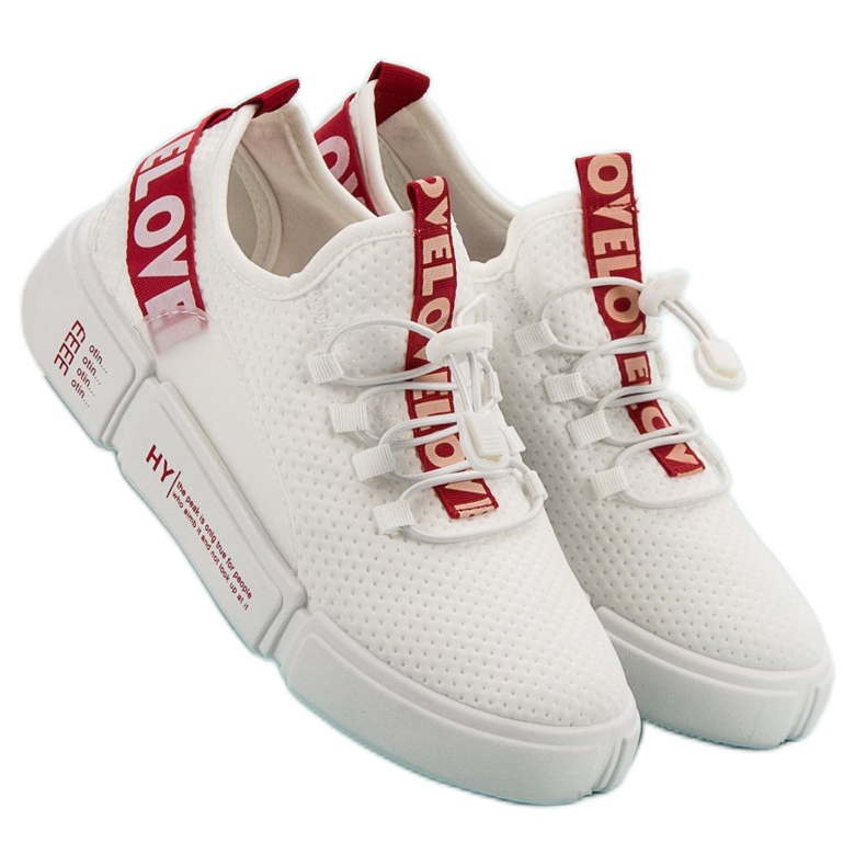 Chaussures de sport avec manchette Love blanc 1