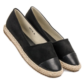 Super Me Espadrilles en daim le noir 1