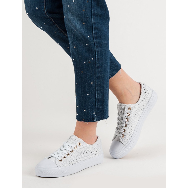 Baskets en textile blanches 2