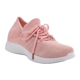 Chaussures de sport textiles rose 1