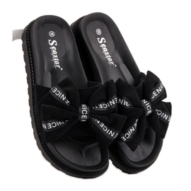 Seastar Pantoufles en daim pour femmes le noir 5