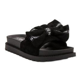 Seastar Pantoufles en daim pour femmes le noir 2