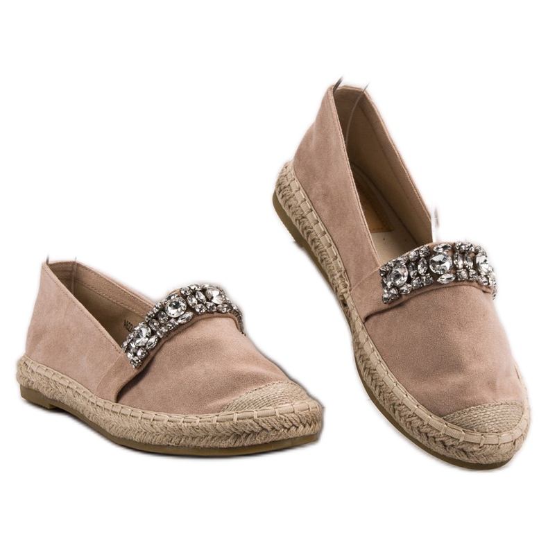 Bestelle Espadrilles En Daim Avec Cristaux brun 1