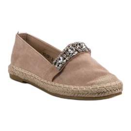 Bestelle Espadrilles En Daim Avec Cristaux brun 4