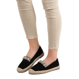 Bestelle Espadrilles En Daim Avec Cristaux le noir 3