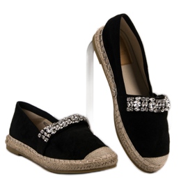 Bestelle Espadrilles En Daim Avec Cristaux le noir 2