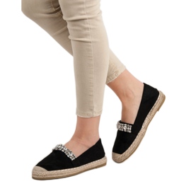 Bestelle Espadrilles En Daim Avec Cristaux le noir 4