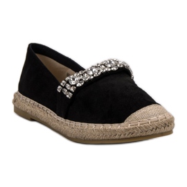 Bestelle Espadrilles En Daim Avec Cristaux le noir 5