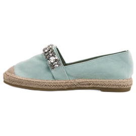 Bestelle Espadrilles En Daim Avec Cristaux vert 6