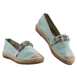 Bestelle Espadrilles En Daim Avec Cristaux vert 2